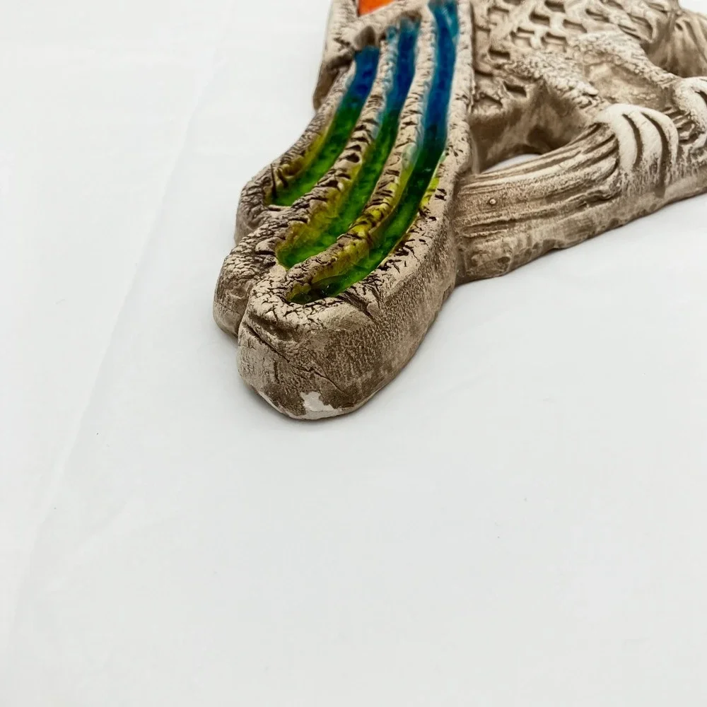 Wall Plaque Ceramic Owl Evil Eye 11.5in Multicolor Boho Decor